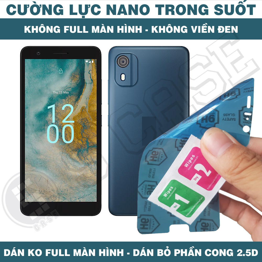 Cường Lực Nano Cho Nokia C02 Nokia C01 Plus - Trong Suốt, Không Full Màn, Không Viền Đen