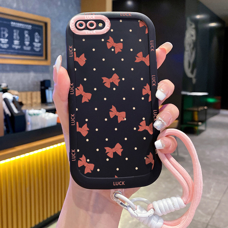 Ốp Lưng Realme C2 C2s OPPO A1K Case Bowknot nhỏ Với Lanyard