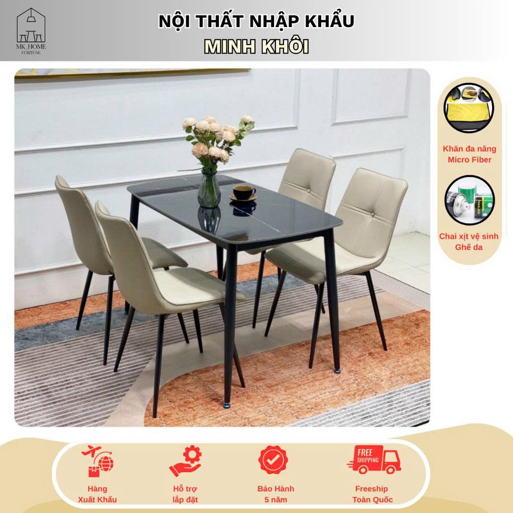 Bộ Bàn Ăn MK09- Ghế Cross Cao Cấp - Nội Thất MK home