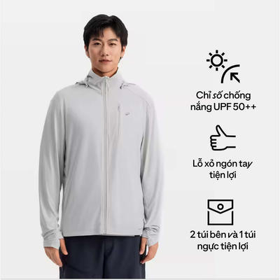 Áo khoác chống nắng nam DECATHLON Helium 500 trắng mã 8929877
