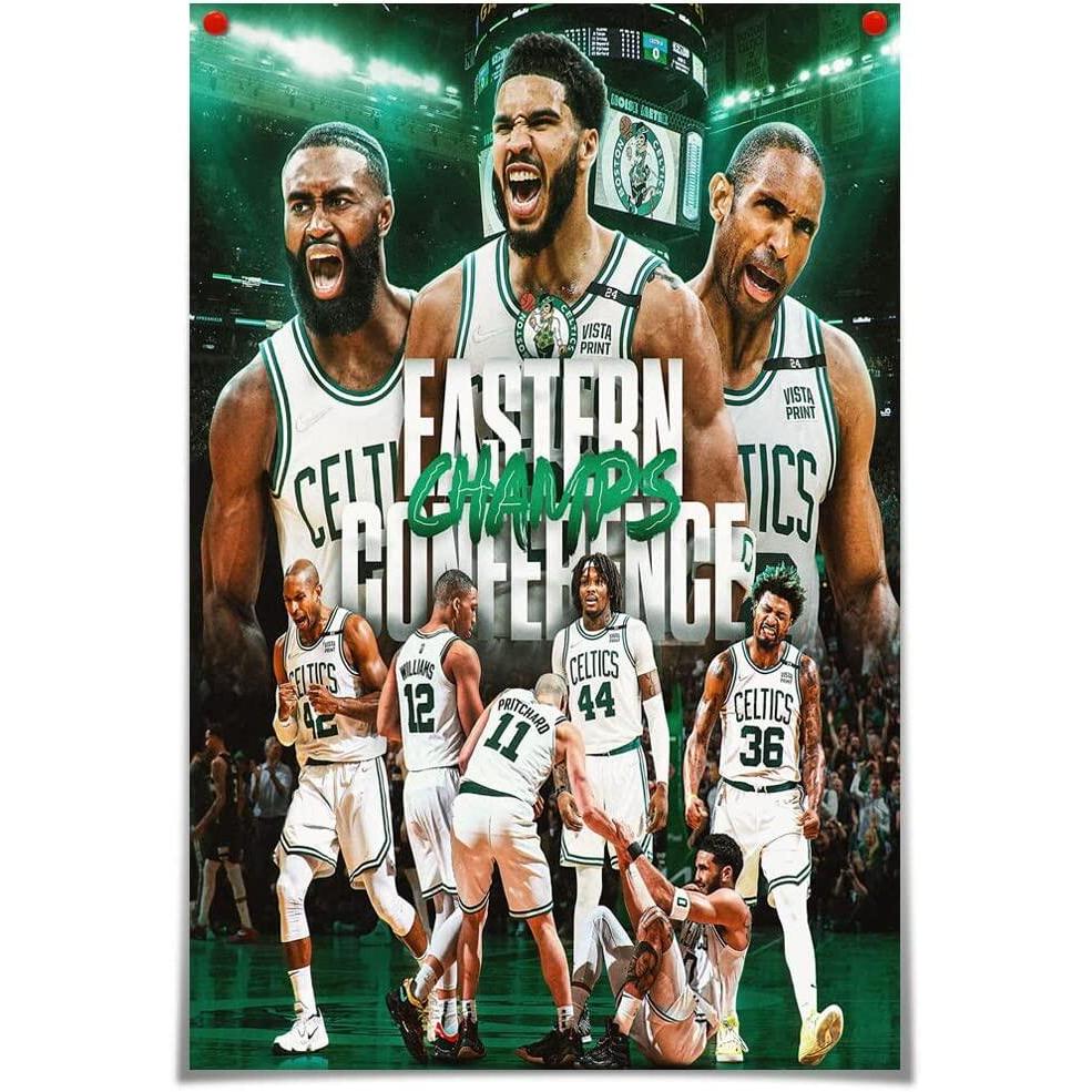 Boston Celtics Canvas Nghệ Thuật Treo Tường Nhà Vô Địch Phương Đông Celtics In Poster Ngôi Sao Bóng 