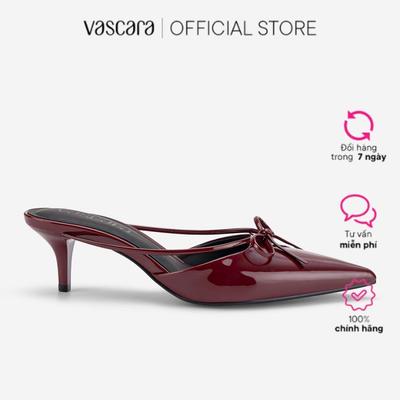 Vascara Guốc Mules Kitten Heels Phối Nơ - GNN 0237