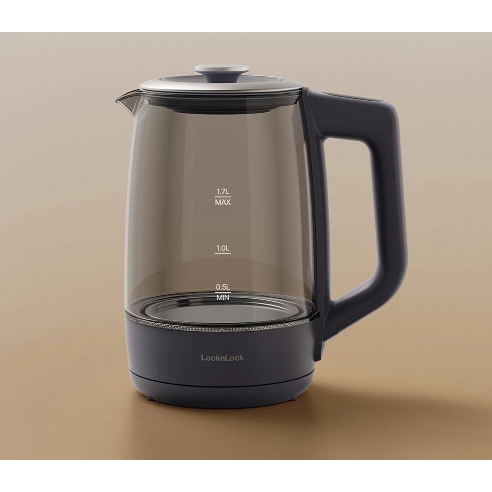 Ấm đun siêu tốc 5 mức nhiệt LocknLock Smart glow glass electric kettle 1.7L EJK276GRY