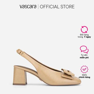 Vascara Giày Slingback Mũi Tròn Đính Nơ - BMN 0756