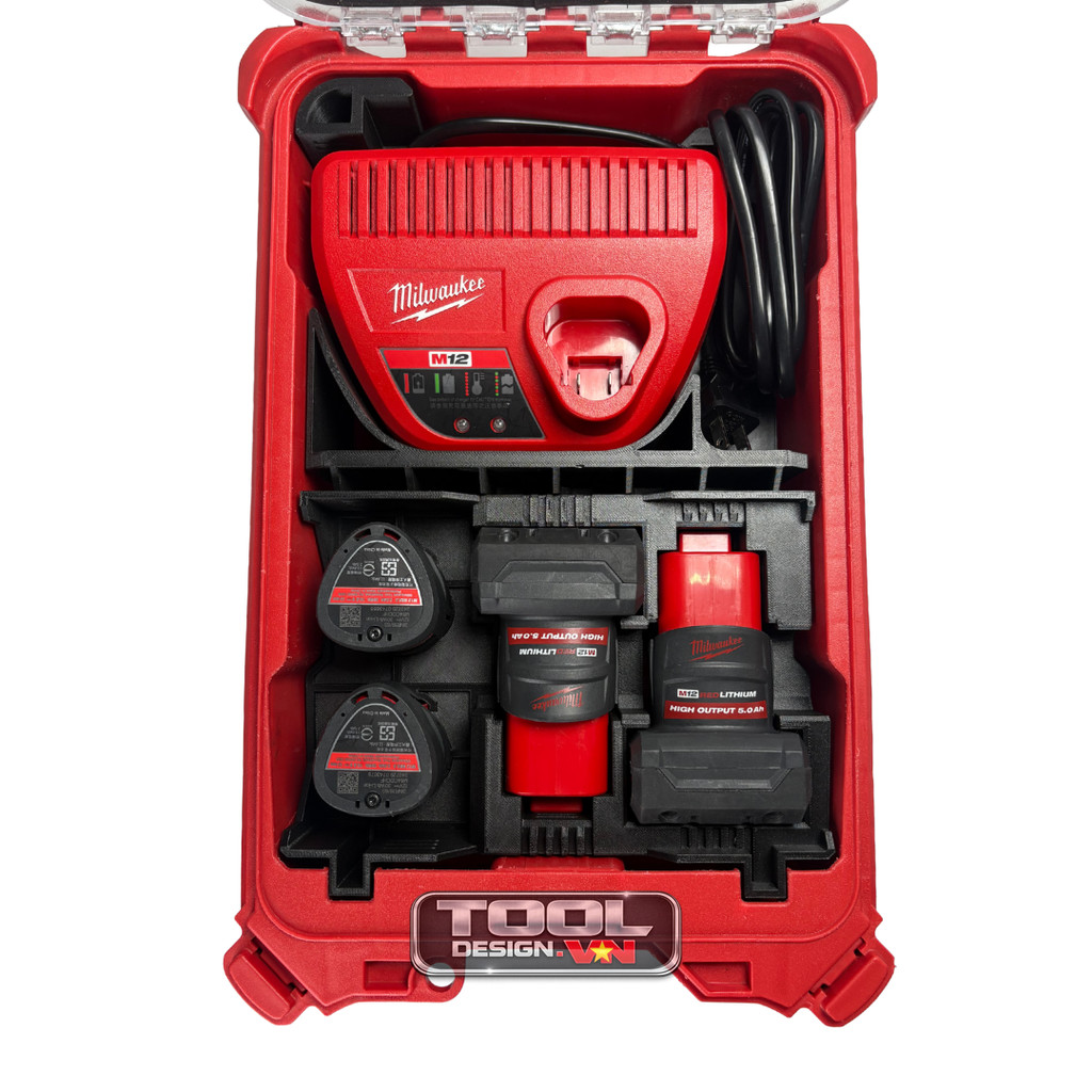 Combo Khay Sạc M12 + Pin M12 - Tool Design Vn