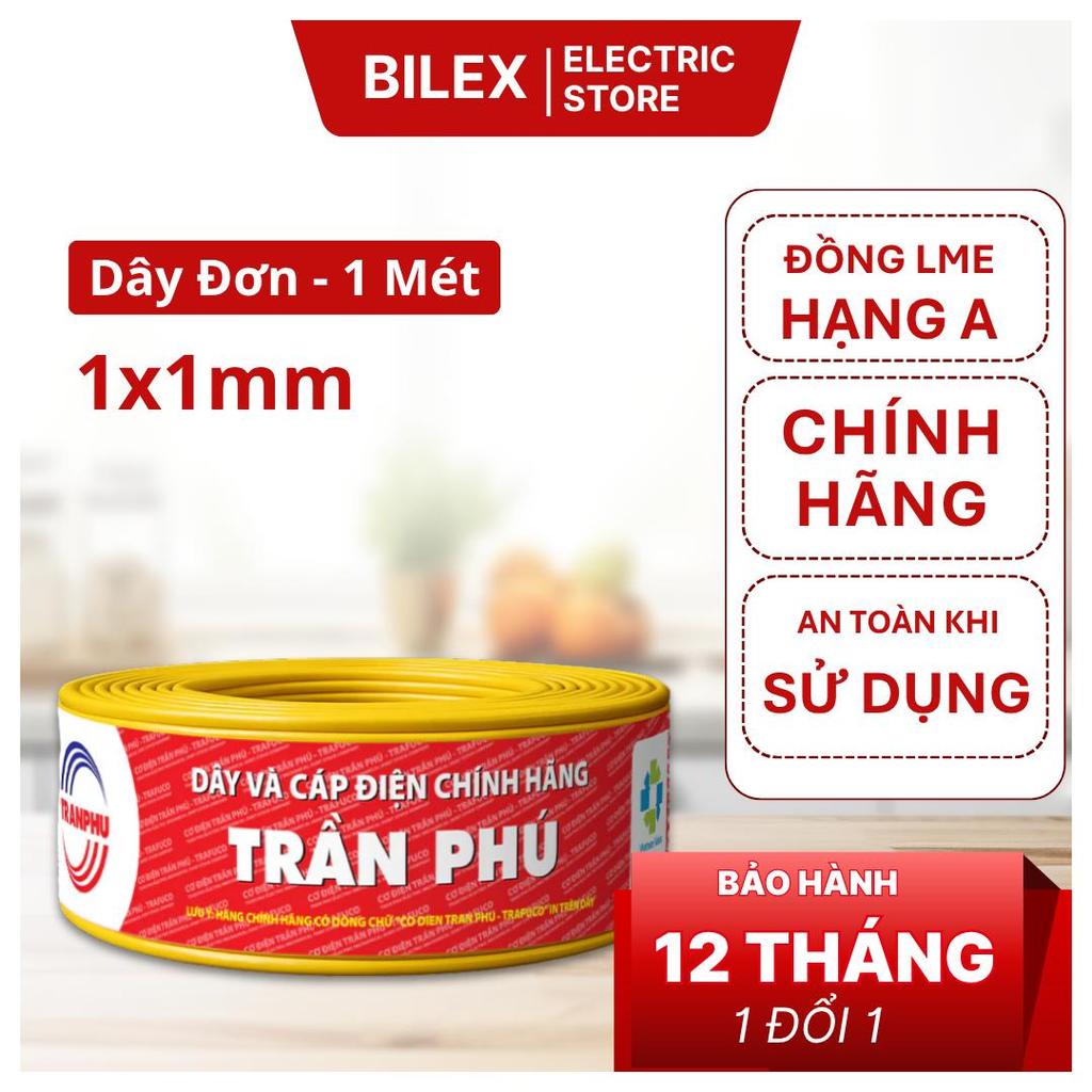 Dây điện đơn 1x1 Trần Phú Trafuco lõi đồng cách điện PVC dây điện dân dụng (giá 1m)