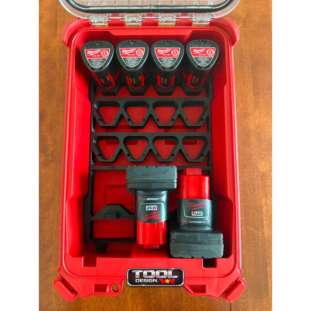 Khay đựng PIN M12 MILWAUKEE TRONG PACKOUT 8435 - Tool Design Vn