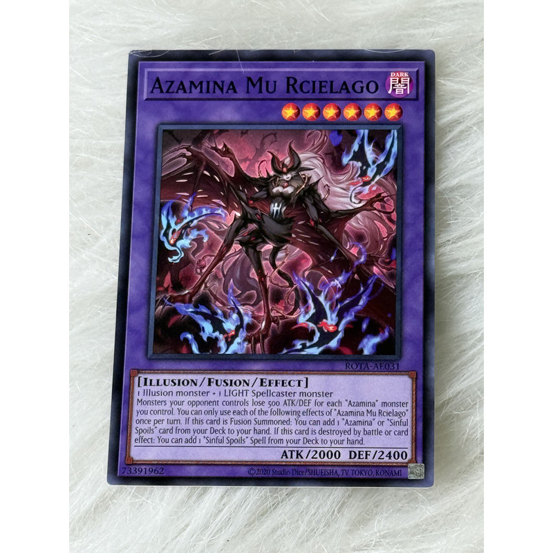 Thẻ bài Yugioh Tiếng Anh chính hãng:  "Azamina Mu Rcielago" (ROTA-AE031)