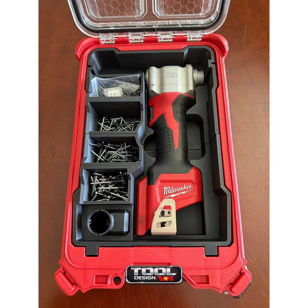KHAY DỤNG CỤ CHO MILWAUKEE M12 BPRT / RIVET GUN TRONG PACKOUT 8435 (INSERT 2550-20) - Tool Design Vn