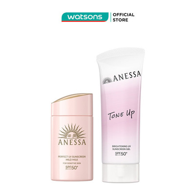 Combo Chống Nắng Anessa (Sữa Chống Nắng Cho Da Nhạy Cảm 60ml + Gel Chống Nắng Nâng Tông 90g)