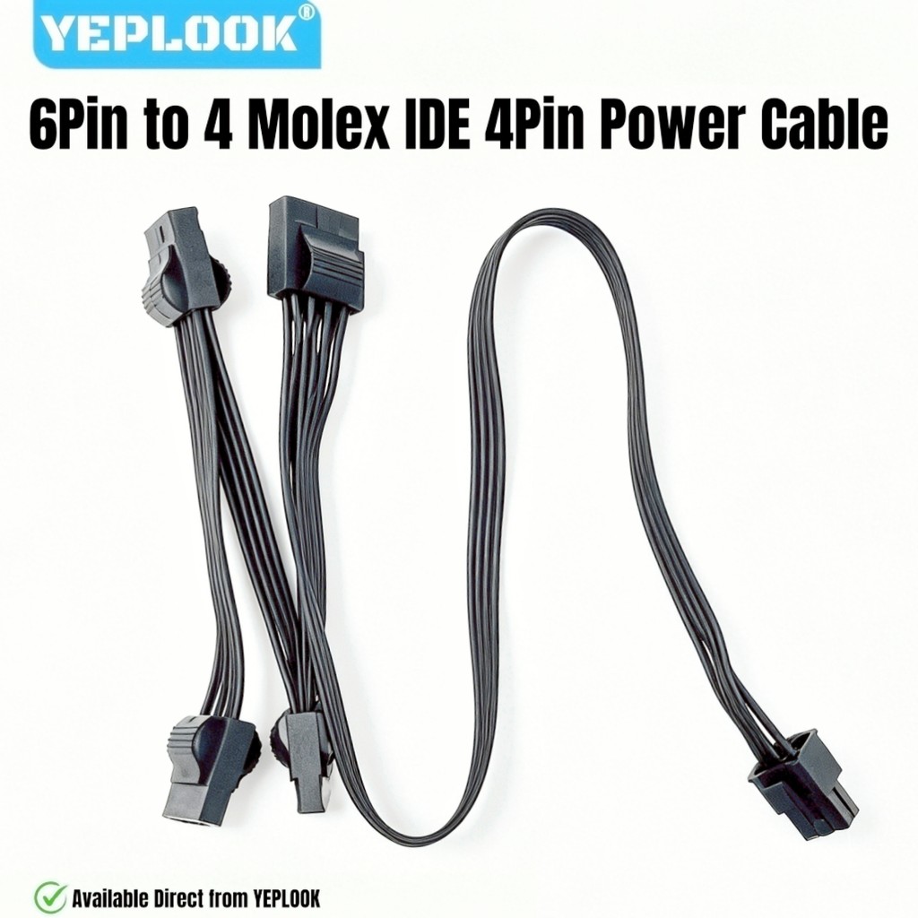 Cáp nguồn 6Pin đến 4x Molex 4Pin Perif IDE cho Corsair HX GOLD PSUs, HX1200, HX1050, HX1000, HX850, 