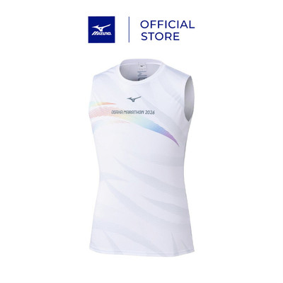Áo Ba Lỗ Chạy Bộ Unisex Mizuno Osaka Marathon Expo Sleeveless Tee Trắng - J2MADY5701