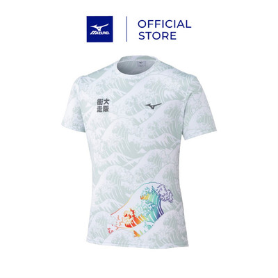 Áo Thun Chạy Bộ Unisex Mizuno Osaka Marathon Expo Tee Xanh - J2MADY5204