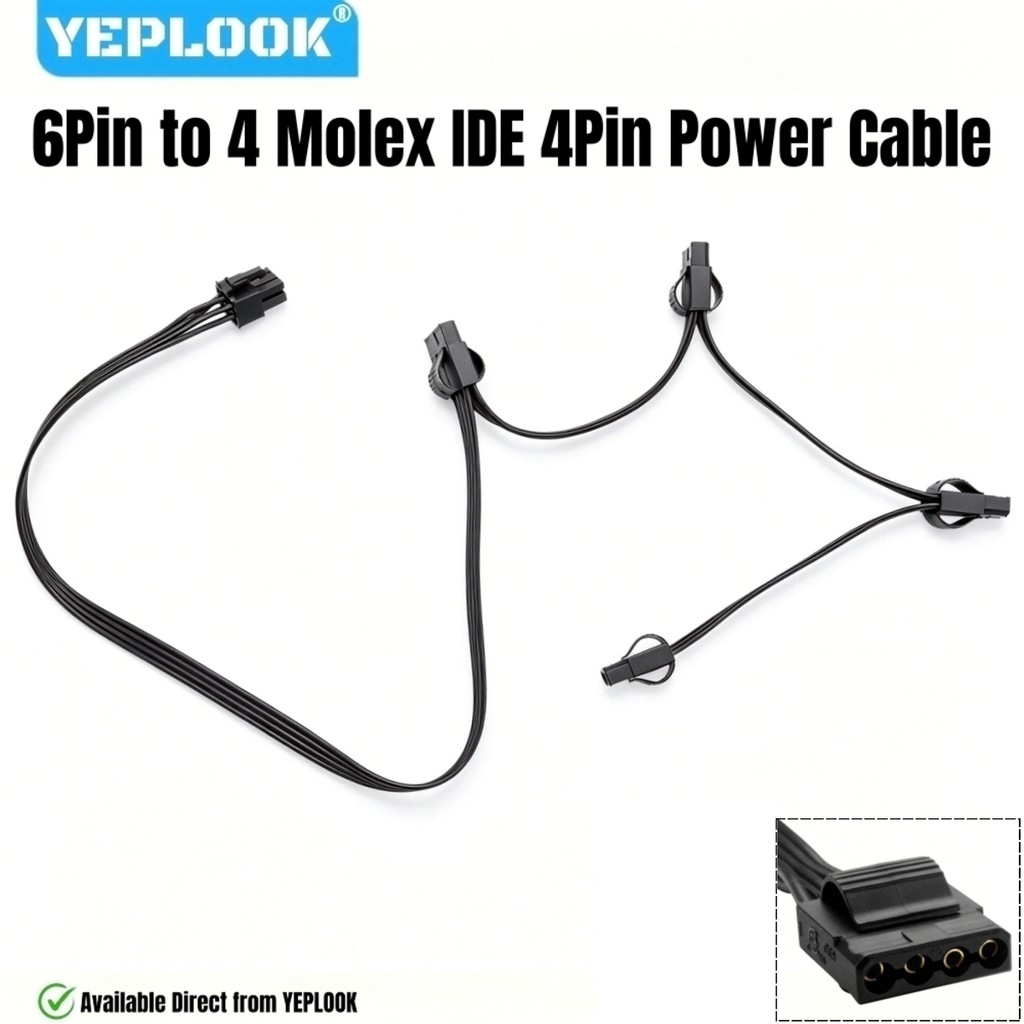 6Pin đến 4 Molex, Cáp nguồn PATA IDE 4Pin ngoại vi cho Corsair HX1500i, HX1200i, HX1000i, HX850i, HX