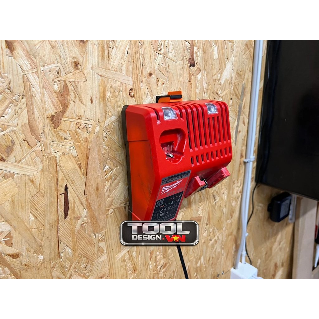 Đế Treo Sạc Milwaukee M12-18C & M12-18FC (tường & vách sắt lỗ 25mm) - Tool Design Vn