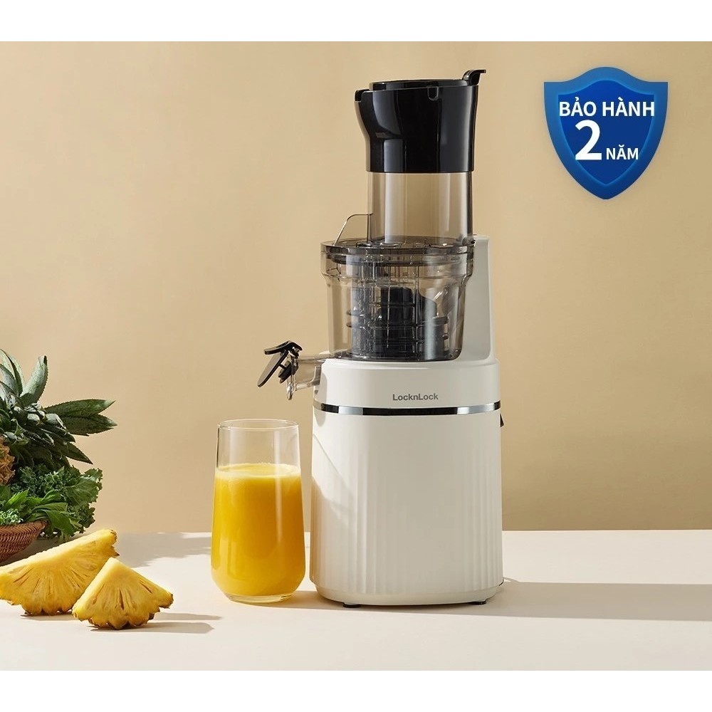 Máy ép chậm LocknLock Bianco Slow Juicer 0.8L màu trắng ngà EJJ421IVY