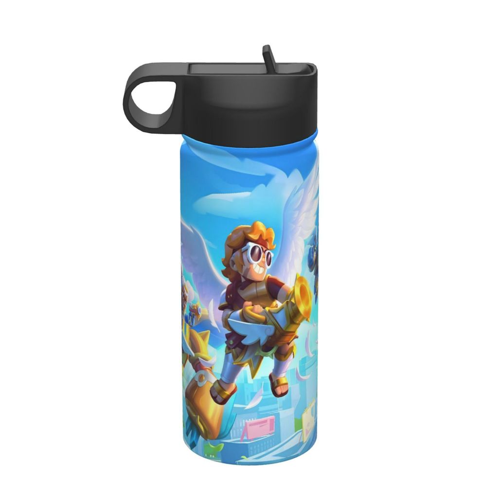 Bình nước cách nhiệt dung tích lớn Brawl Star có ống hút18OZ, bình nước thể thao 500ML, du lịch, thé