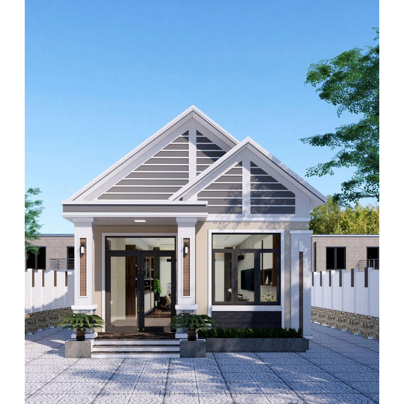 8x12m Bản Vẽ Nhà Cấp 4 Mái Thái Đẹp Tinh Tế Chuẩn Gu Thẩm Mỹ. Đầy đủ bản vẽ thi công :Kiến Trúc, Kết