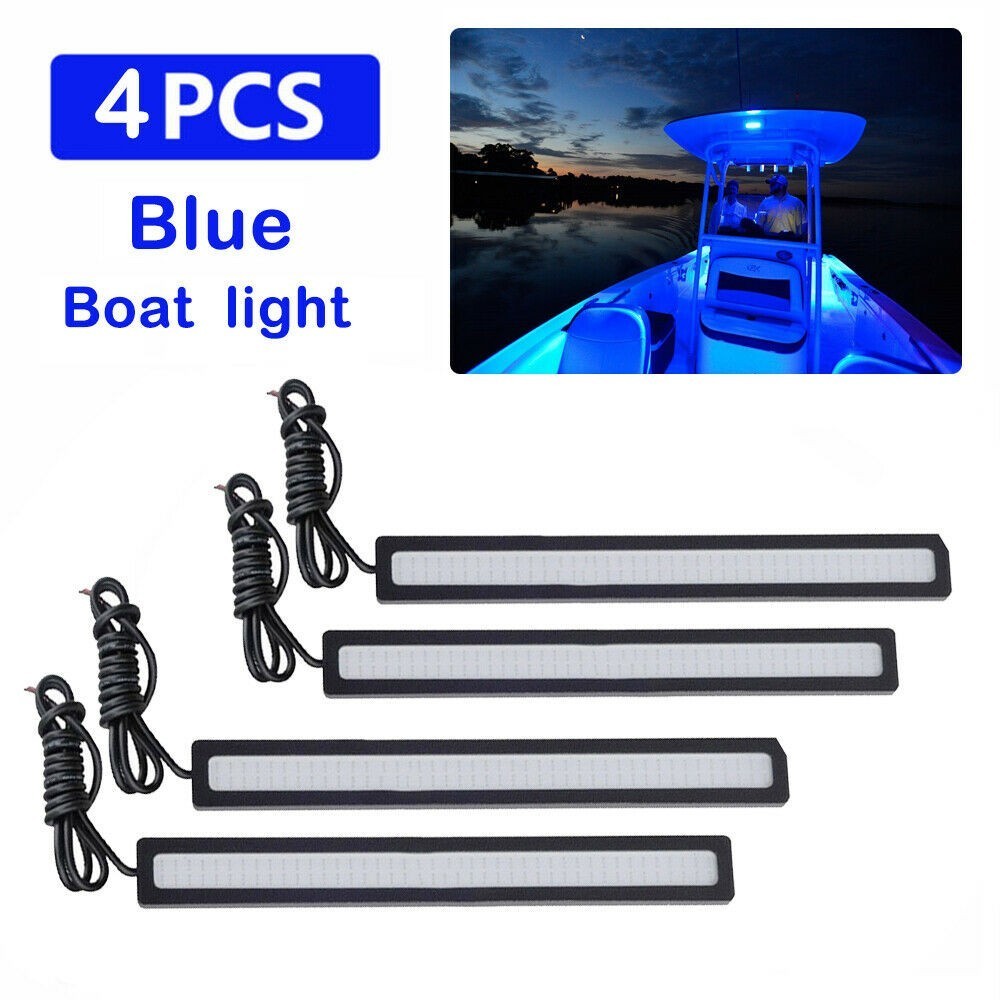 ⭐BNB-424⭐ 4 x Marine Grade Large Super Bright 12 volt Đèn LED lịch sự màu xanh