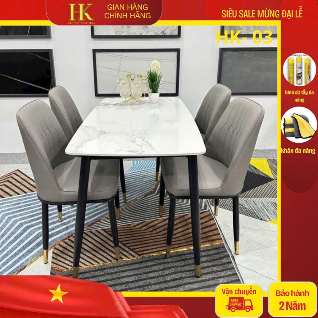 Bộ Bàn Ăn MK03- Ghế Monet Không Tay Nhập Khẩu Cao Cấp - MK home