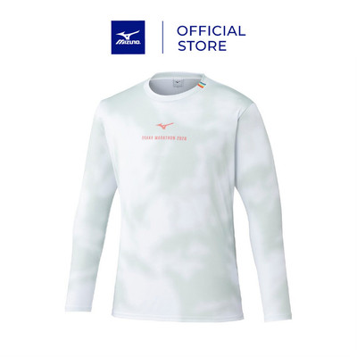 Áo Thun Dài Tay Chạy Bộ Unisex Mizuno Osaka Marathon Expo Long Sleeve Tee Trắng - J2MADY5901