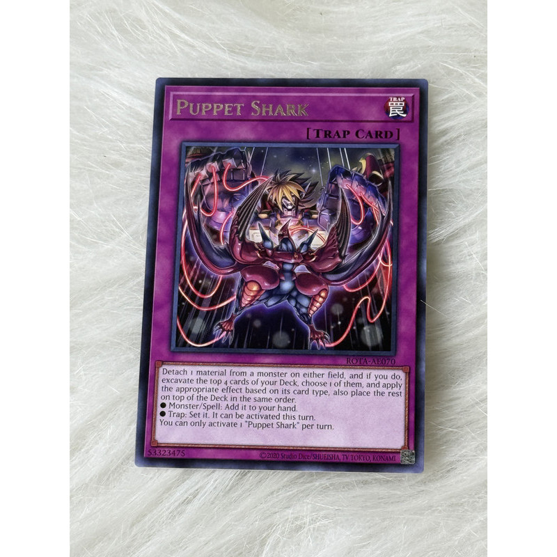Thẻ bài Yugioh Tiếng Anh chính hãng:  "Puppet Shark" (ROTA-AE070)