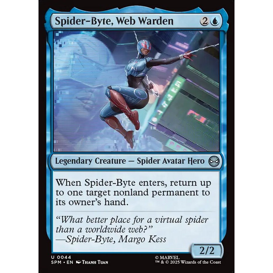 Spider-Byte, Web Warden - uncommon - normal - SPM - 44 - (Uncom, Common) - Magic The Gathering