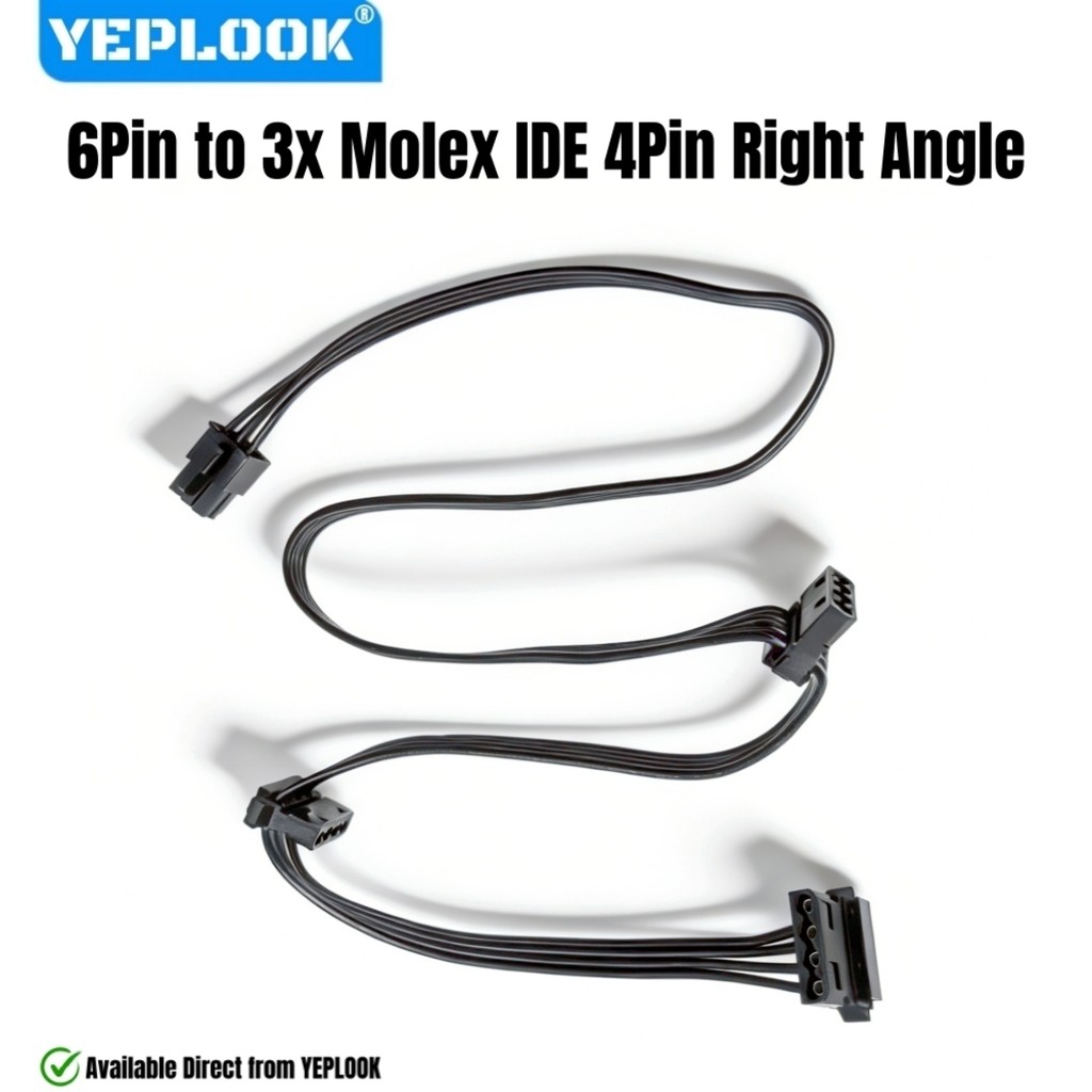Dành cho Corsair HX-i PSUs, Góc 6Pin đến 3 Molex 4Pin, Cáp nguồn IDE cho Corsair HX1500i, HX1200i, H