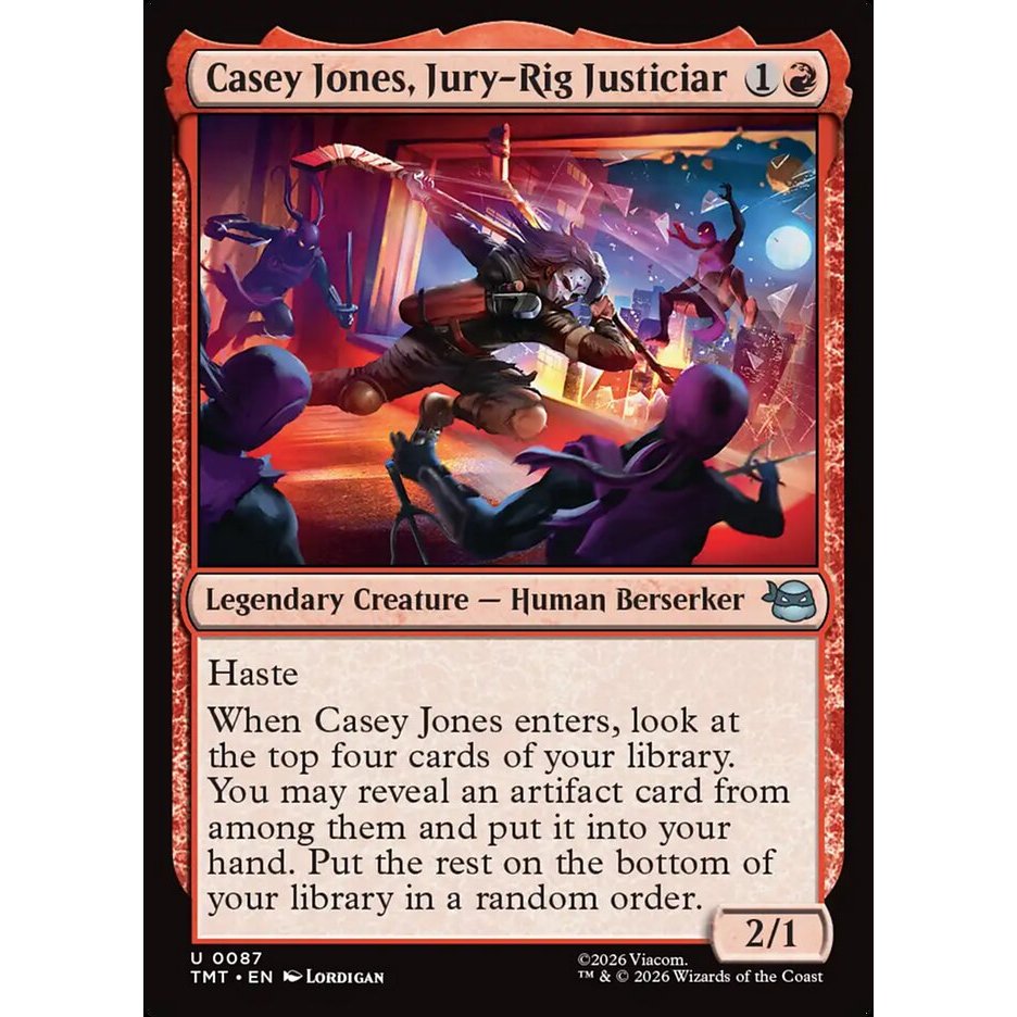 Casey Jones, Jury-Rig Justiciar - uncommon - normal - TMT - 87 - (Uncom, Common) - Magic The Gatheri