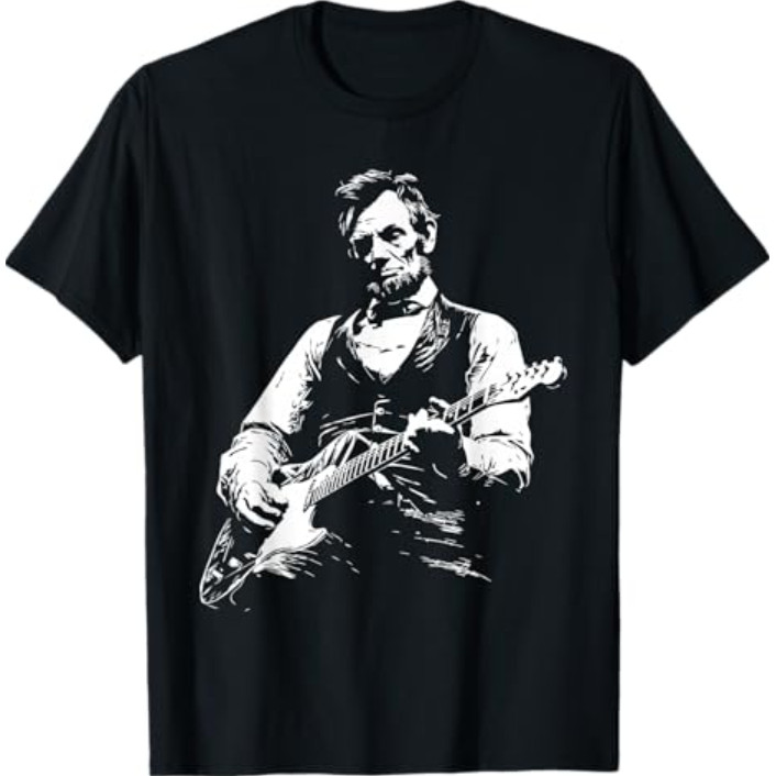 Tổng Thống Abraham Lincoln Chơi Guitar Abe Lincoln Thiết Kế Áo Thun