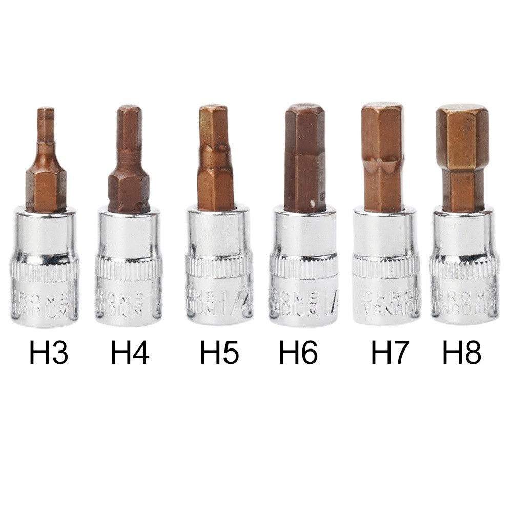 1 Đầu Lục Giác Tua Vít Bit 1 / 4 Inch Ổ Cắm Dụng Cụ Cầm Tay H3 H4 H5 H6 H7 H8