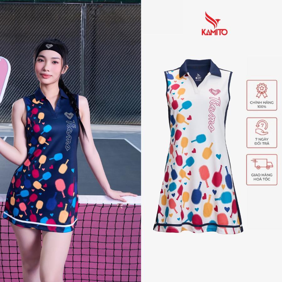 Vày Liền Thể Thao Nữ Kamito, Váy Thể Thao Polo Pickleball Kamito Heart, Kamito Heart, đồ đánh pickle