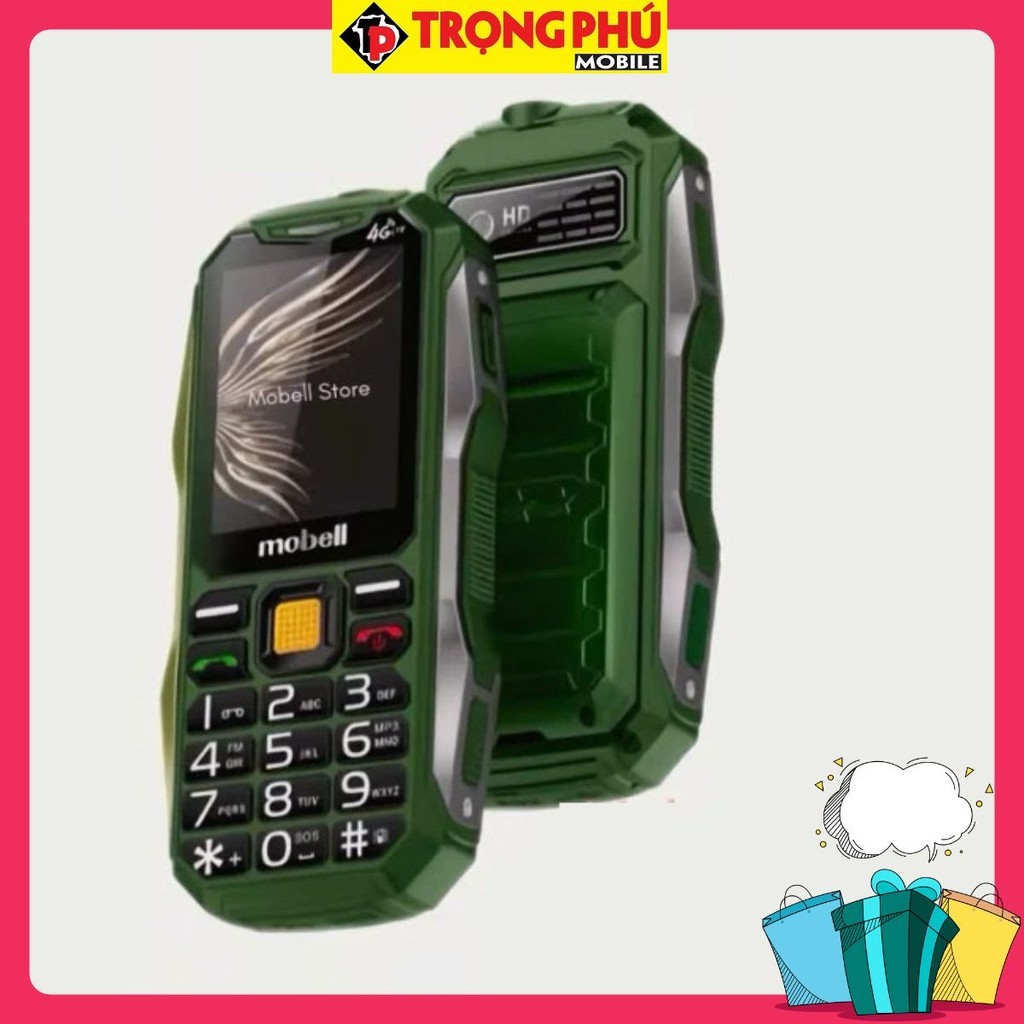 Điện thoại Mobell Rock 7 4G Kiêm sạc dự phòng pin 5500mah - Chính bán siêu chạy