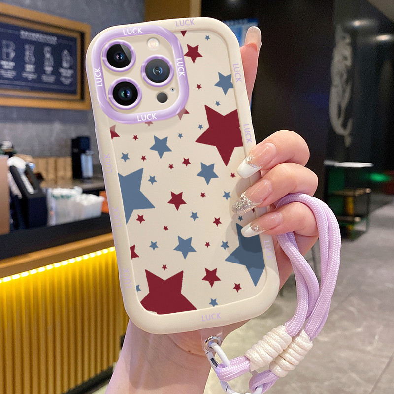 Ốp Lưng iPhone 14 14 Pro 14 14 Pro Max 15 15 Pro 15 Pro Max Case Ngôi sao Với Lanyard