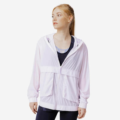 Áo khoác chống gió chạy bộ nữ DECATHLON Run 500 Wind tím nhạt  mã 8774188