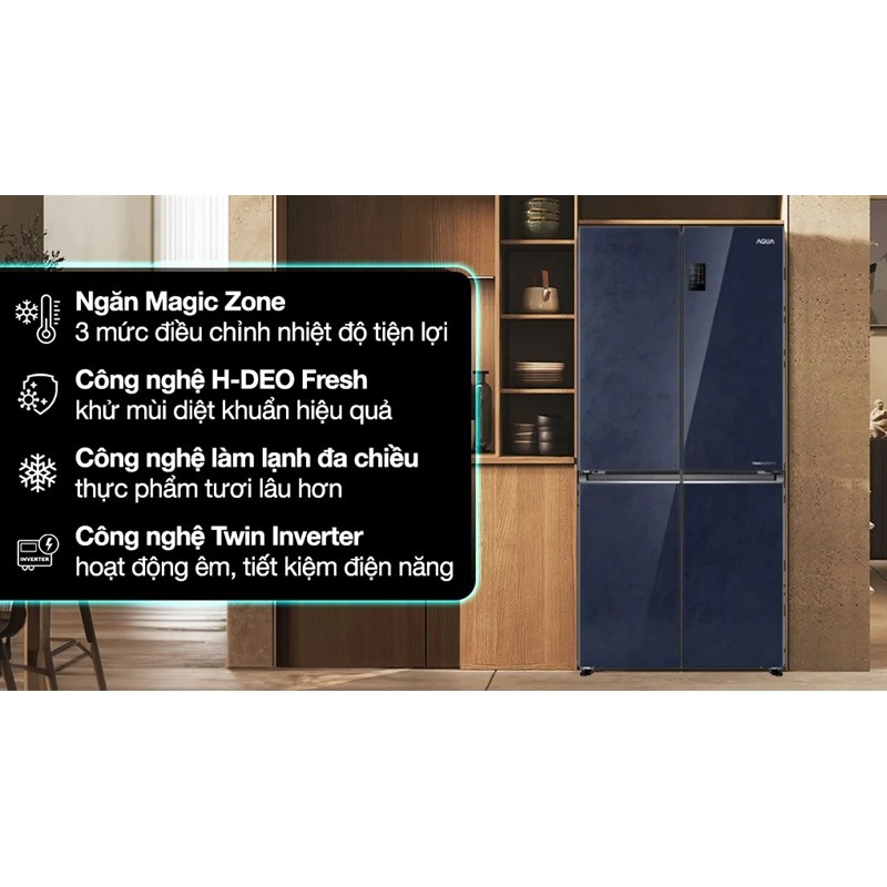 Tủ Lạnh Aqua Inverter 469 Lít AQR-M560XA(GL) - THÁI LAN LIKE NEW - Bảo Hành Hãng