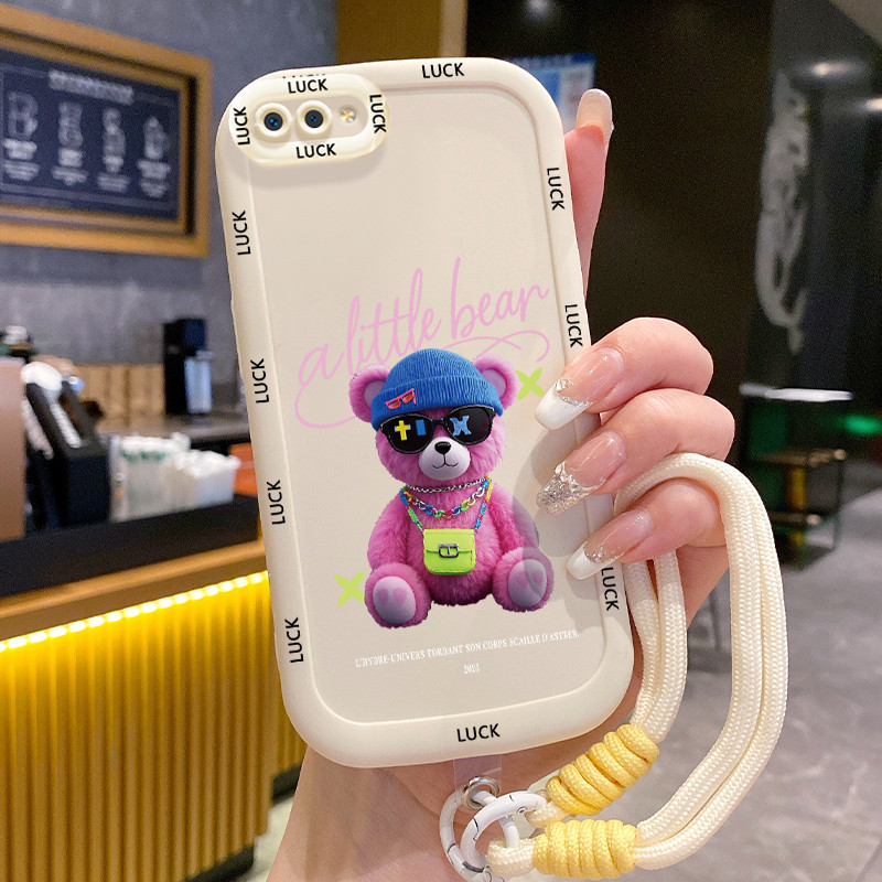 Ốp Lưng Realme C2 C2s OPPO A1K  Case Gấu Nhỏ Với Lanyard