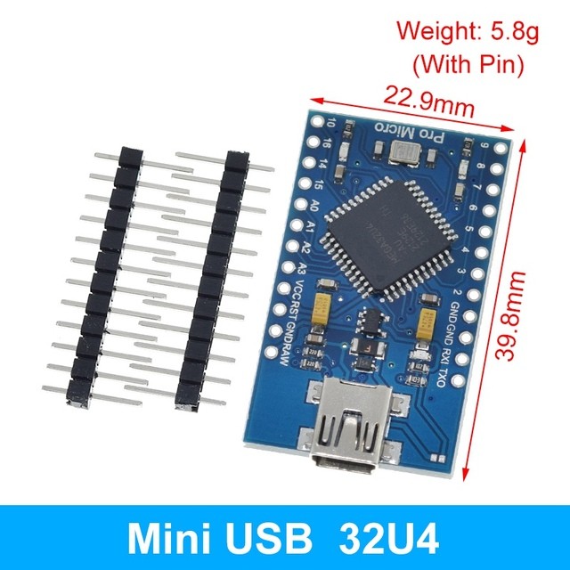 TZT Pro Micro ATmega32U4 5V 16 MHz Chip Chính Hãng Thay Thế ATmega328 Cho Arduino Pro Mini Với 2 Hàn