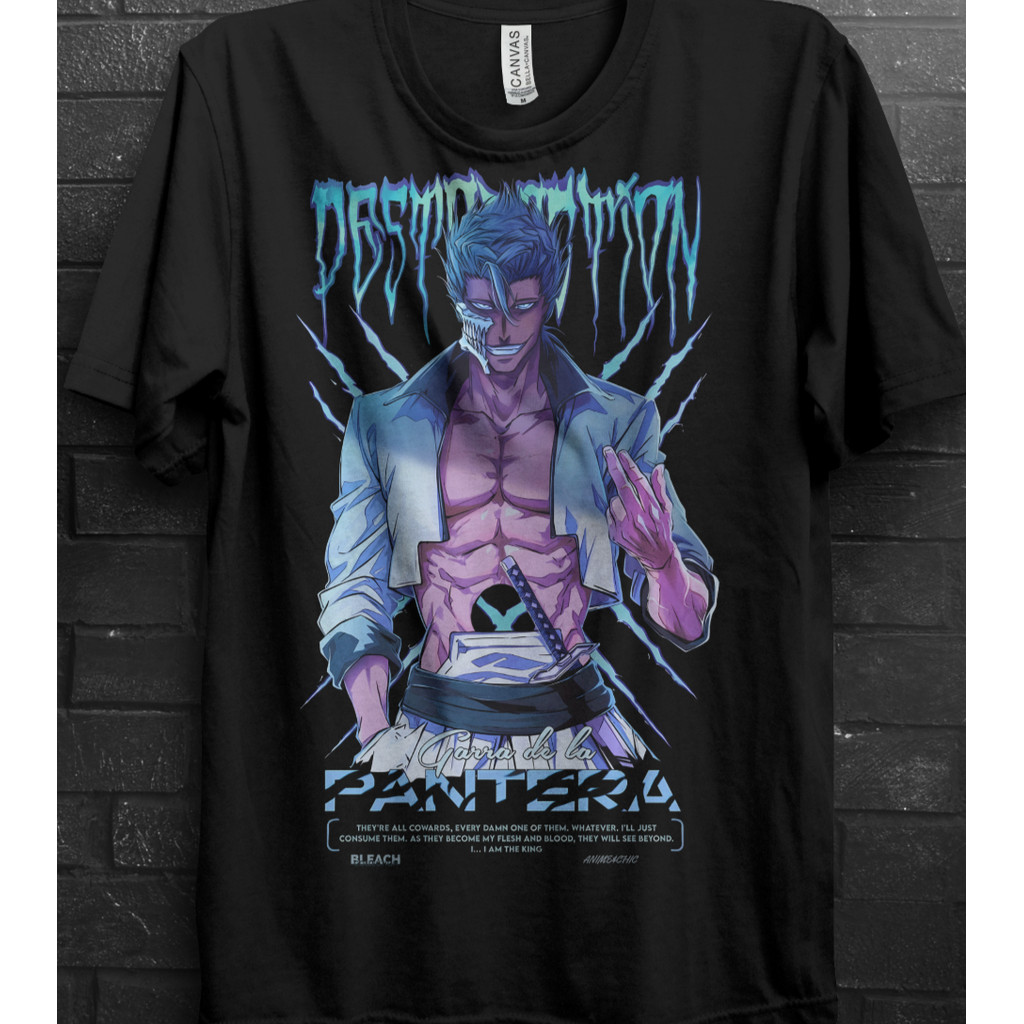 Bleach Grimmjow Arrancar Áo Thun Manga Dải Kinh Dị Anime Quà Tặng Áo Tee Tất Cả Siz