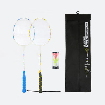 Bộ vợt cầu lông người lớn DECATHLON BR190 Nite xanh dương/vàng mã 8873093