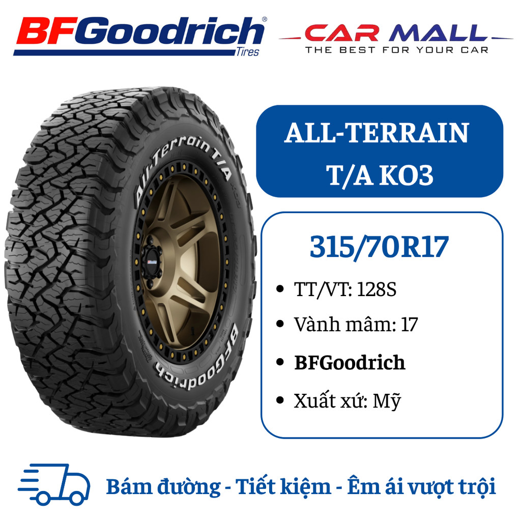 Lốp xe địa hình BFGoodrich 315/70R17 All Terrain KO3