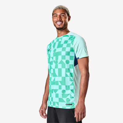 Áo thun đá bóng người lớn DECATHLON Viralto Check xanh lá/caro  mã 8911373