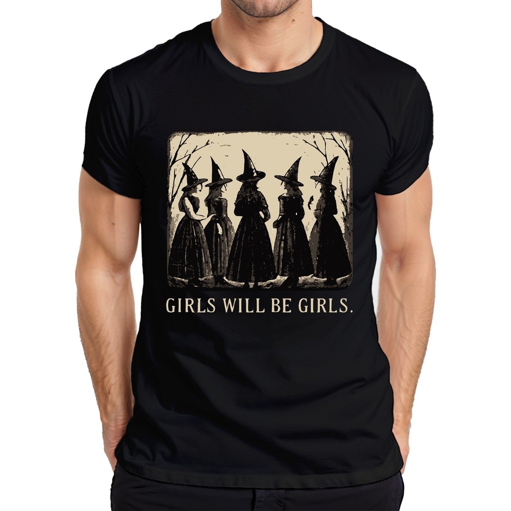 Nam Sẽ Là Nam Phù Thủy Vintage Halloween Gothic Retro Nam Áo Thun Nam