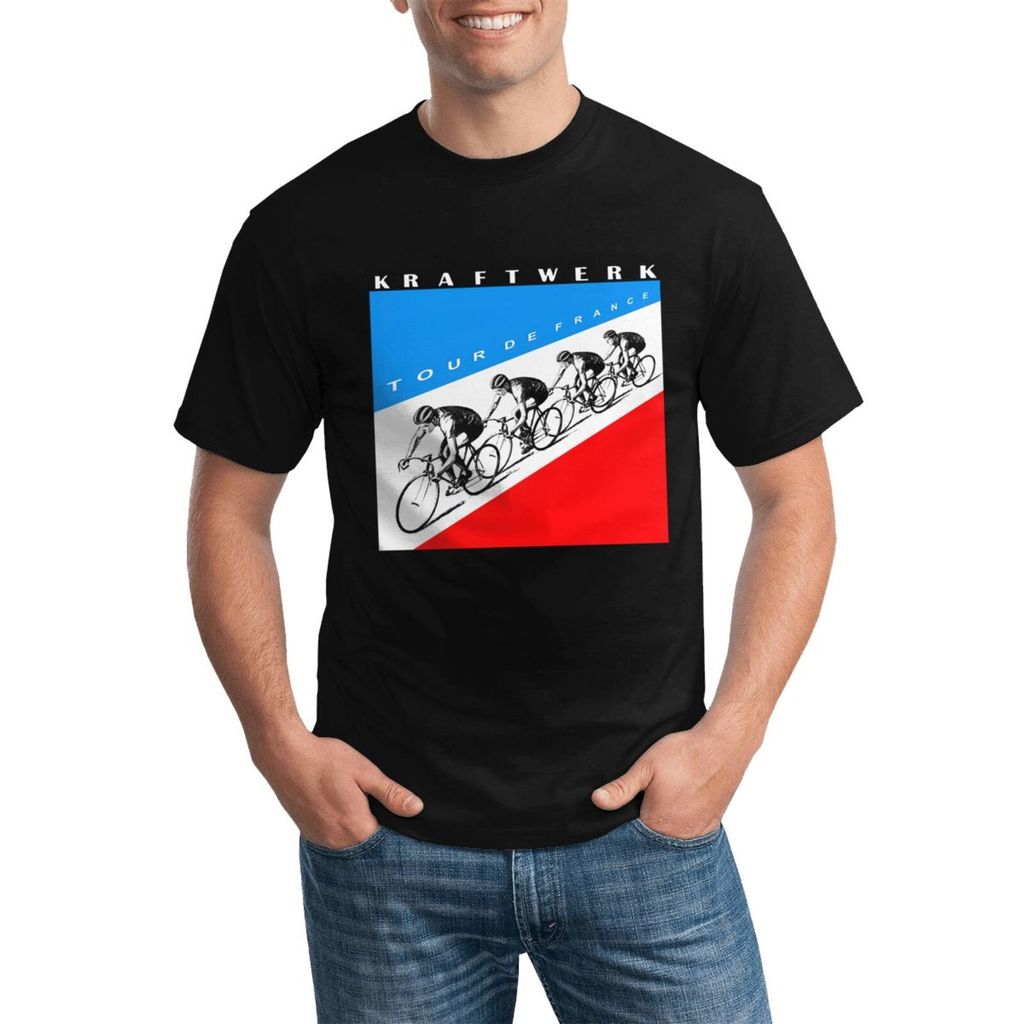 Kraftwerk Tour De France Áo thun cổ tròn 100% Cotton cỡ lớn để mặc hàng ngày