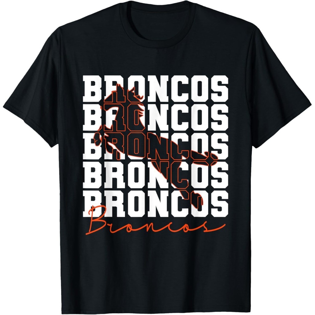 Áo thun thiết kế tên thể thao truyền cảm hứng Broncos cổ điển