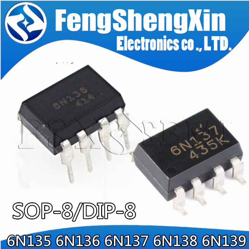 10 Cái / lốc 6N135 6N136 6N137 6N138 6N139 DIP-8 6N135S 6N136S 6N137S 6N138S 6N139S SOP-8 Bộ ghép qu
