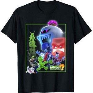 Áo thun ngắn tay thời trang thông thường thập niên 90 Luigi 'S Mansion 3 Collage Poster