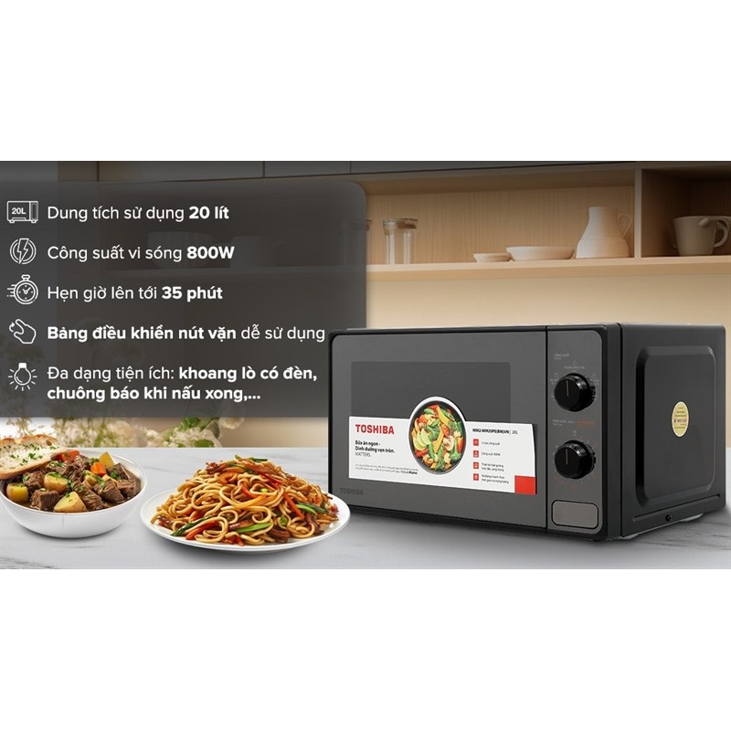Lò vi sóng Toshiba MM2-MM20PE(BM)VN 20 lít 2025 - THÁI LAN (LIKE NEW CHÍNH HÃNG)