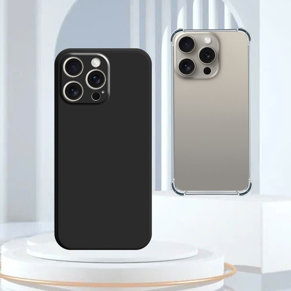 Ốp lưng iphone 15 15 Pro 15 Pro Max 15 Plus ốp trong chống sốc, tpu dẻo đen