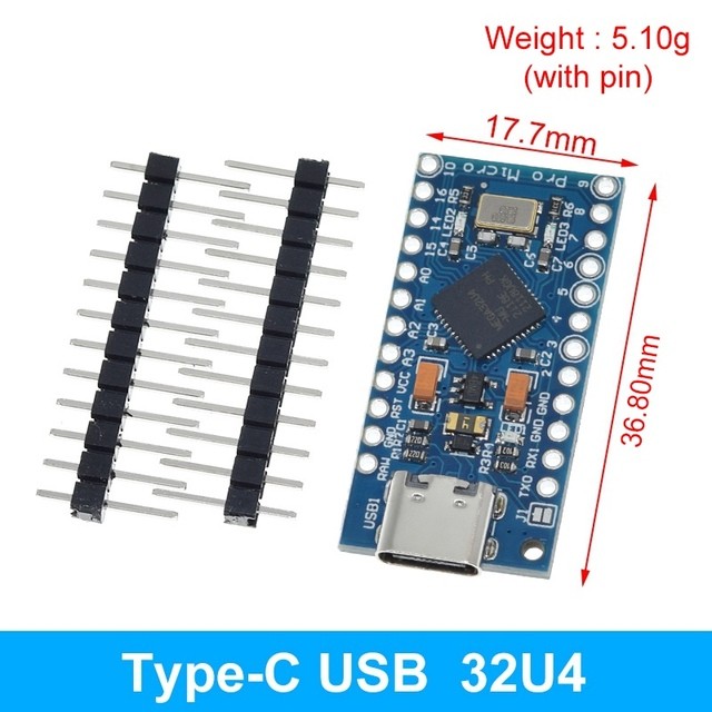 TZT Pro Micro ATmega32U4 5V 16 MHz Chip Chính Hãng Thay Thế ATmega328 Cho Arduino Pro Mini Với 2 Hàn